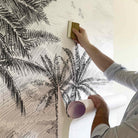 MURAL GRABADO DEL ALTIPLANO. Pintado a tinta por Gerardo Aranguren en colaboración con @alfombrasetnicas. Fondo blanco roto - vinilaroom