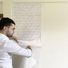 Vinilo autoadhesivo Muro de Ladrillo Blanco. A medida. Despégalo y pégalo donde quieras - vinilaroom