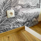 MURAL GRABADO DEL ALTIPLANO. Pintado a tinta por Gerardo Aranguren en colaboración con @alfombrasetnicas. Fondo blanco roto - vinilaroom