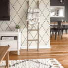 Rombos a Tinta China. Disponible en varios colores. Fondo Blanco Roto - vinilaroom