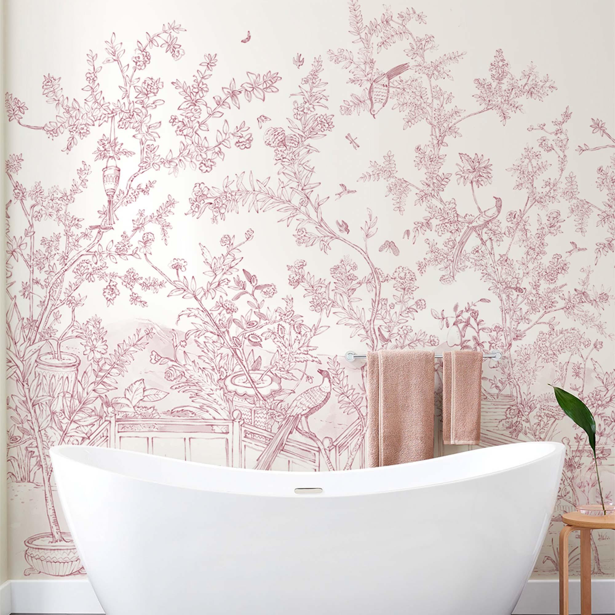 Mural Chinoiserie en Papel de Vinilo Autoadhesivo. Disponible en varios colores y materiales. - vinilaroom