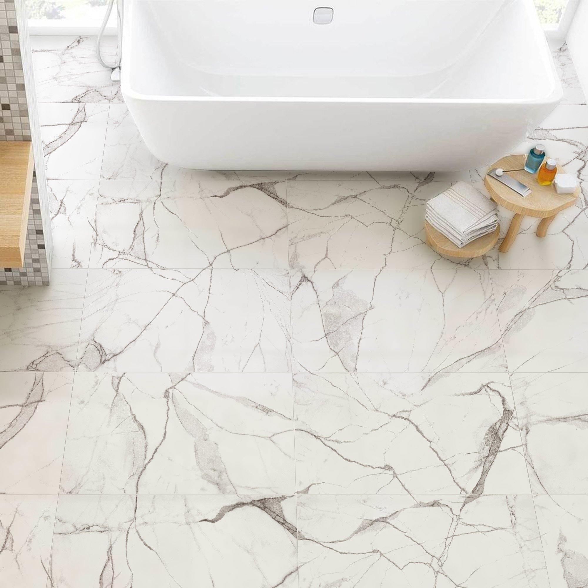 Suelo Marmol de Carrara en vinilo autoadhesivo. Varios colores - vinilaroom