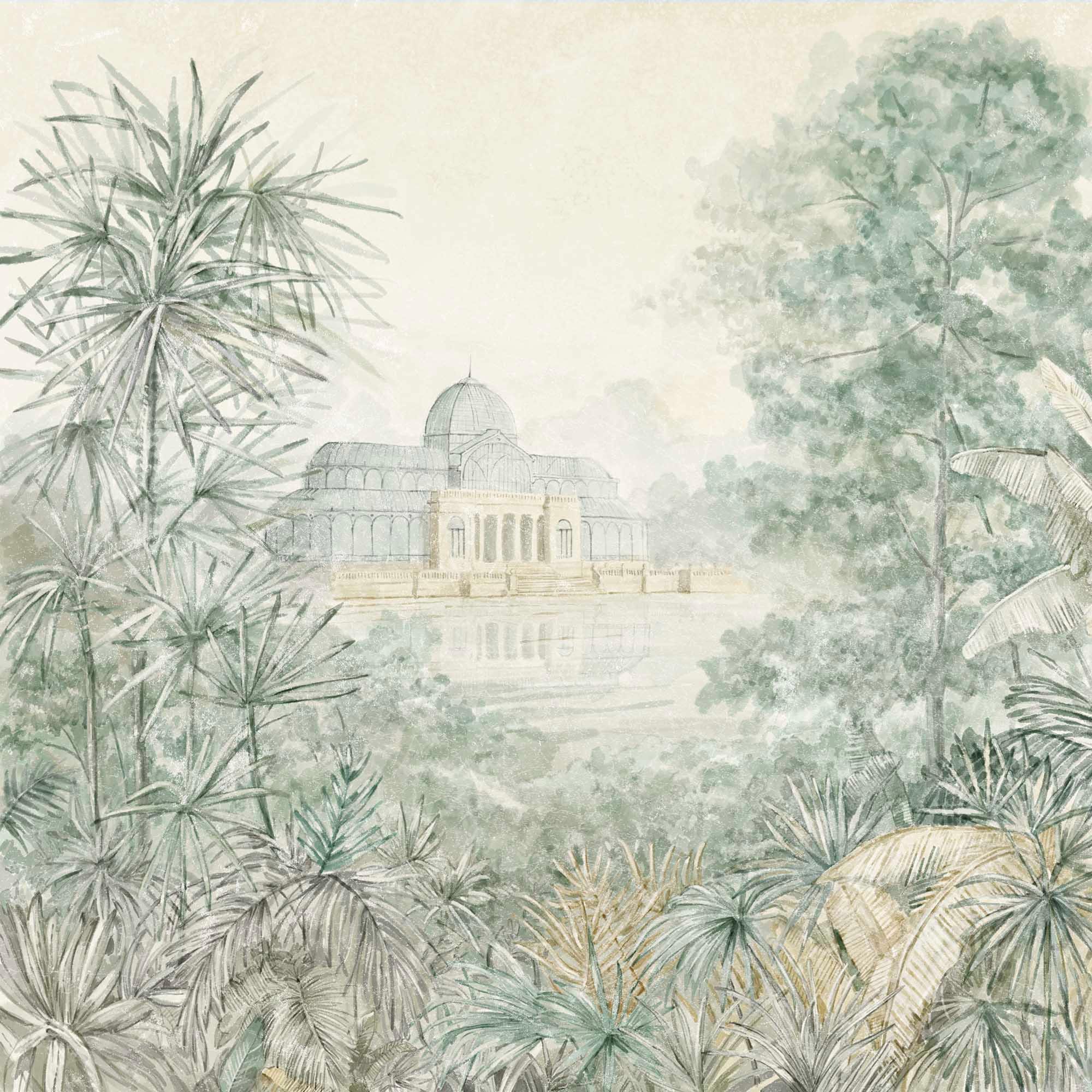 Mural Palacio de Cristal. Disponible en distintos tonos. - vinilaroom