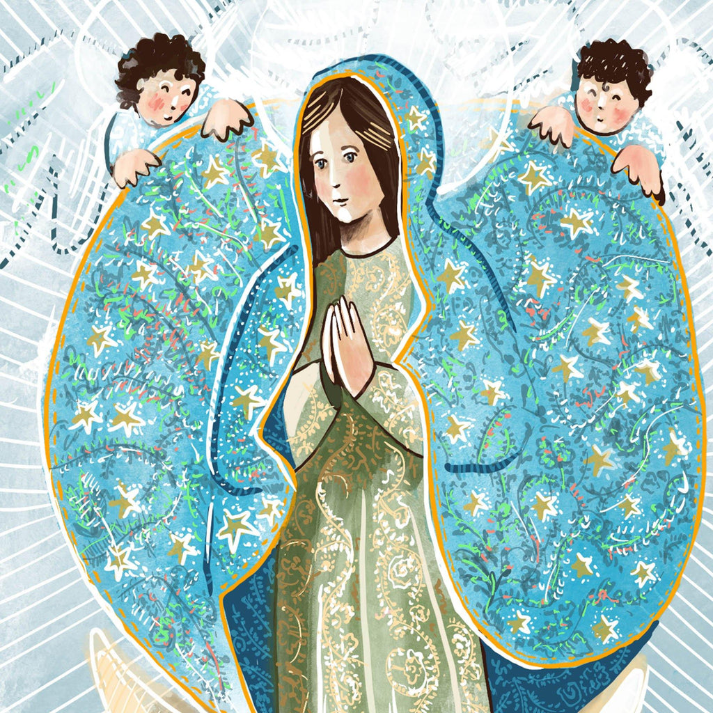 Lamina Virgencita de Guadalupe. Impresa en papel de acuarela 300gr. - vinilaroom