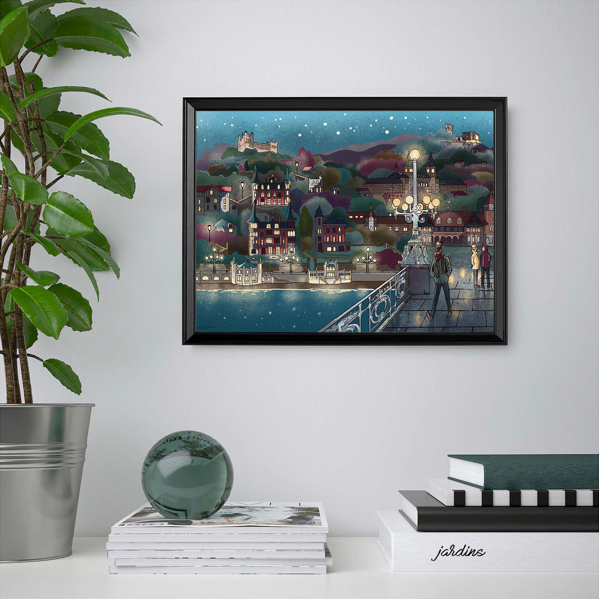 Lamina Noche en San Sebastián - vinilaroom