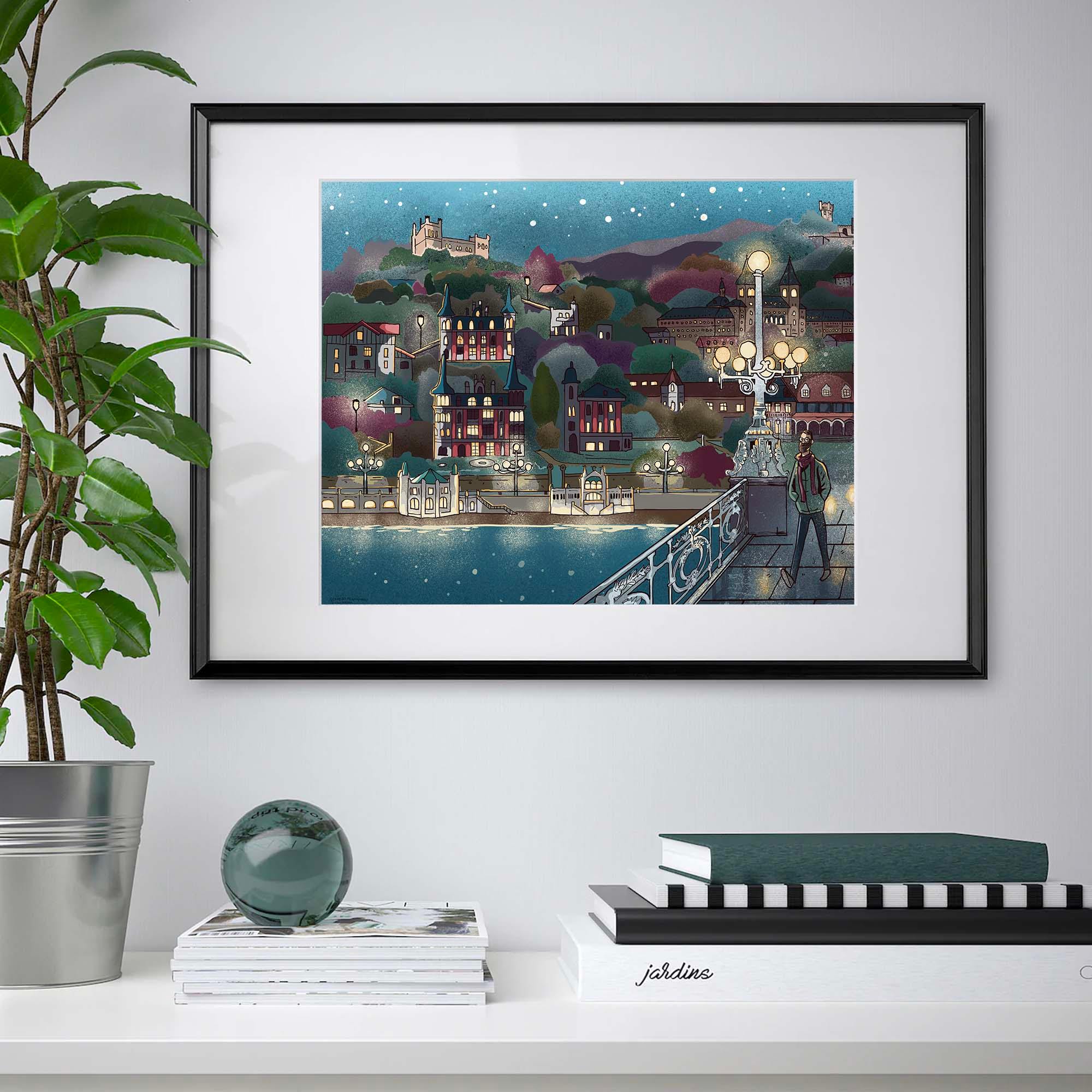 Lamina Noche en San Sebastián - vinilaroom