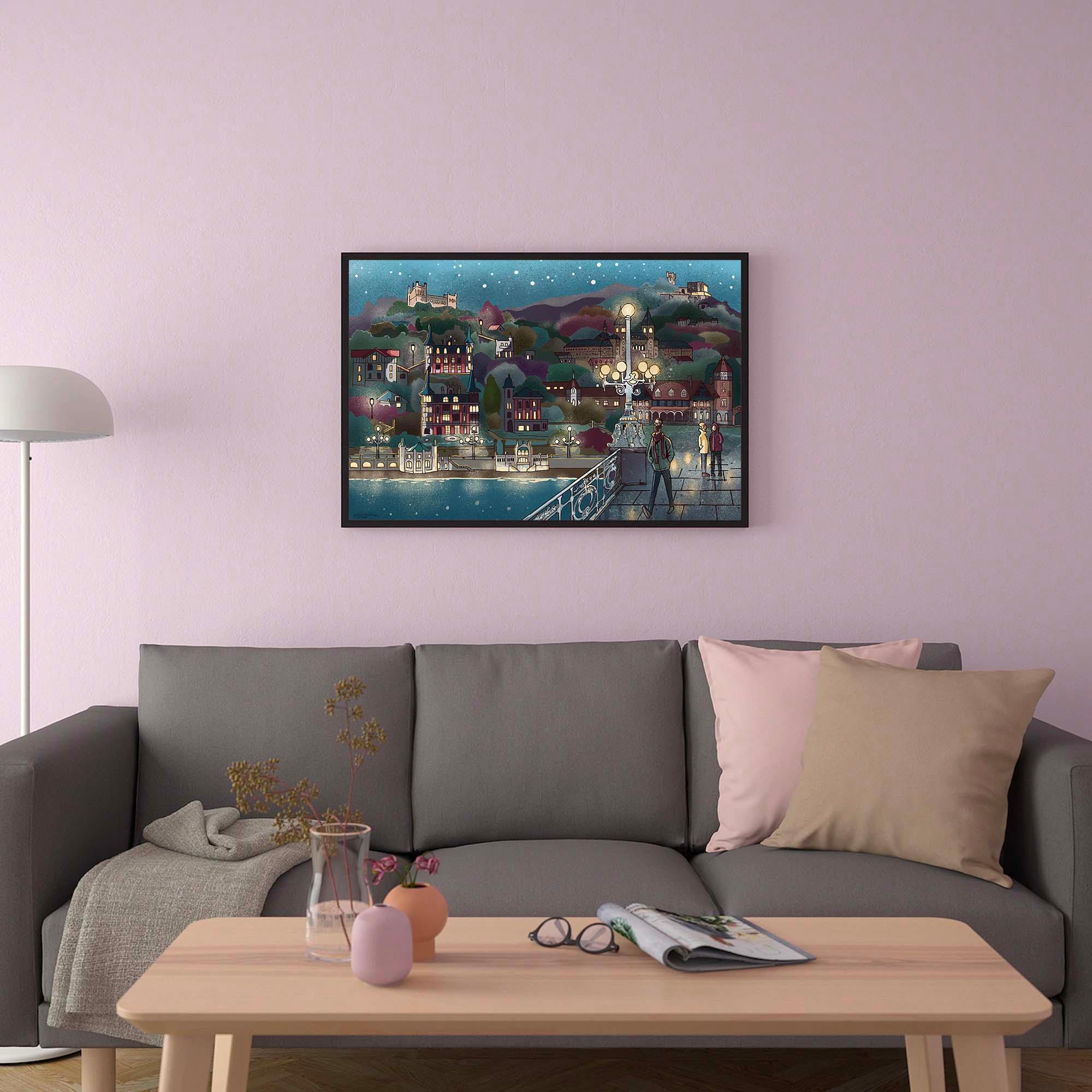 Lamina Noche en San Sebastián - vinilaroom