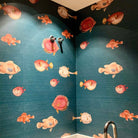 papel pintado autoadhesivo baño peces