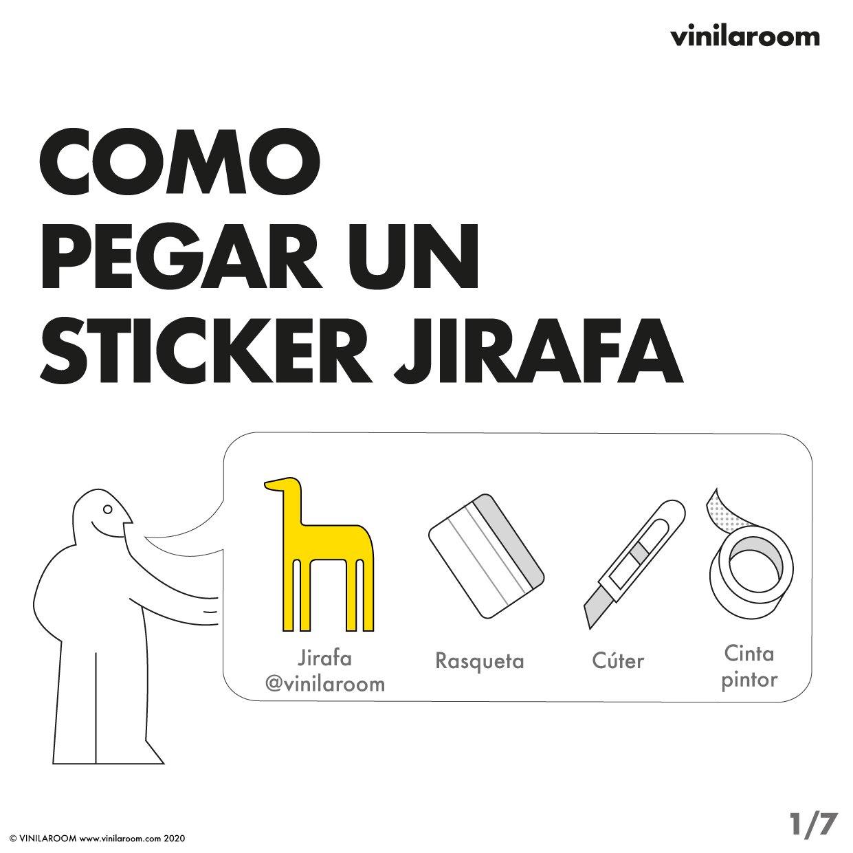 2 Jirafas Africanas en vinilo autoadhesivo. Altura 170cm y 120cm. Despégalas y pégalas donde quieras - vinilaroom