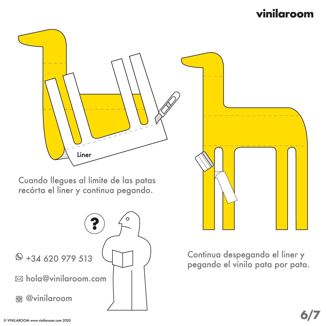 2 Jirafas Africanas en vinilo autoadhesivo. Altura 170cm y 120cm. Despégalas y pégalas donde quieras - vinilaroom